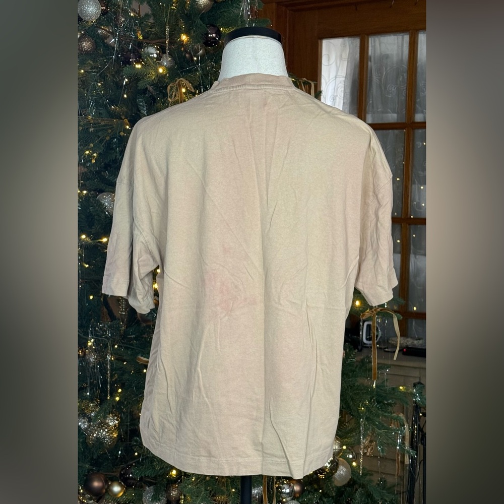 Topman extreme oversized fit T-shirt with ritual 1978 embroidery in stone - Picture 3 of 5